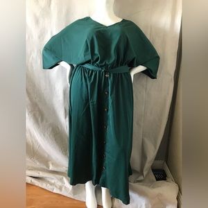 Bloomchic v neck belted long dress green size 22